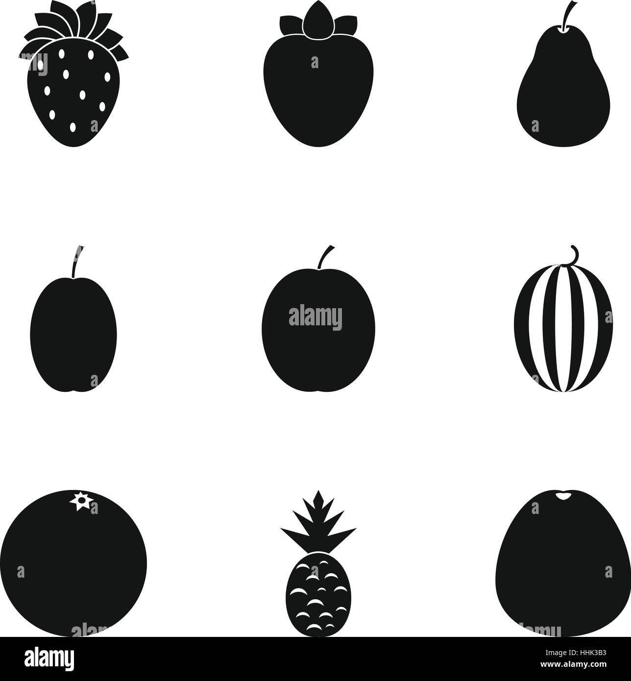 Fruit icons set, simple style Stock Vector Image & Art - Alamy