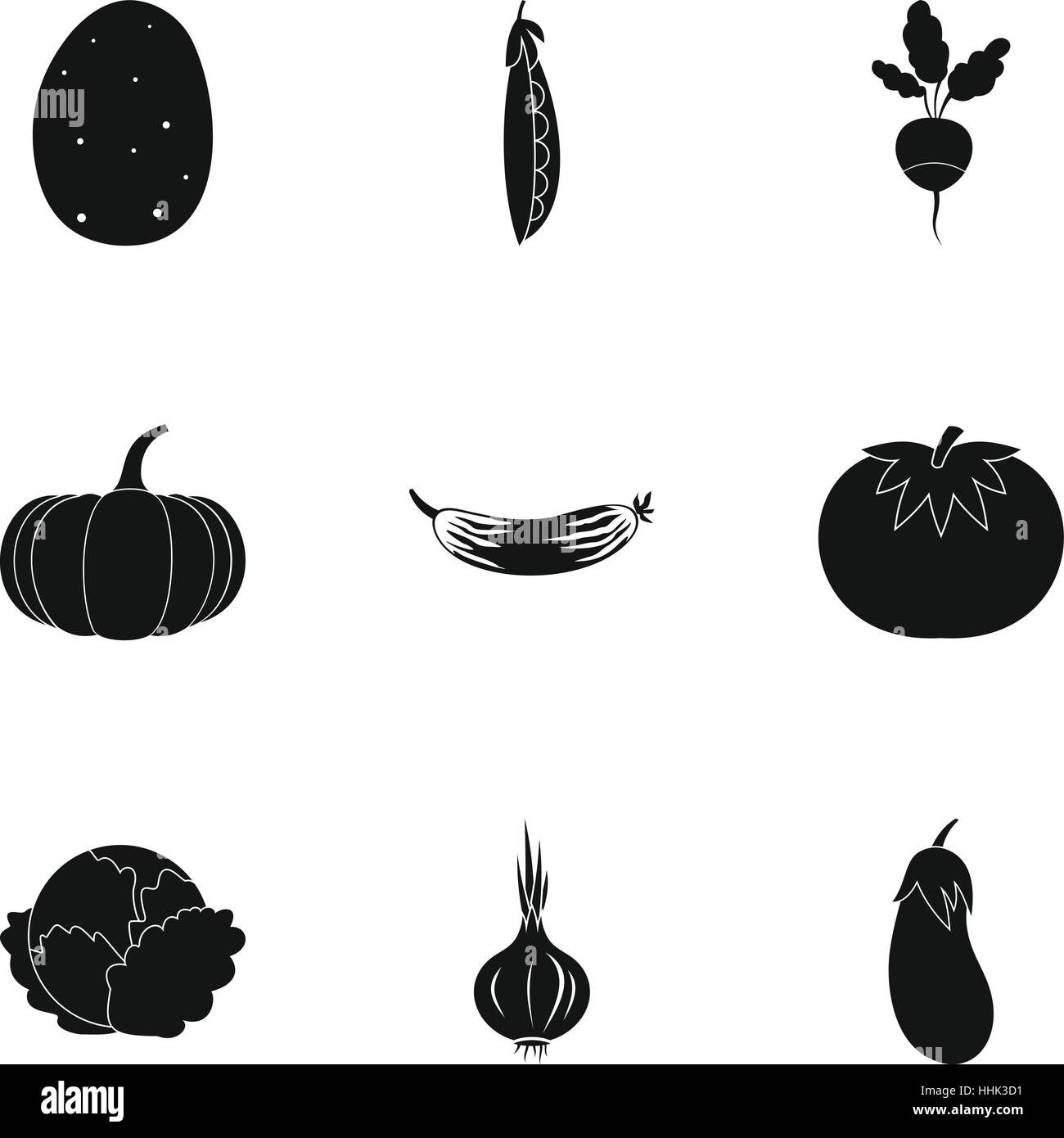 Fresh vegetables icons set, simple style Stock Vector Image & Art - Alamy