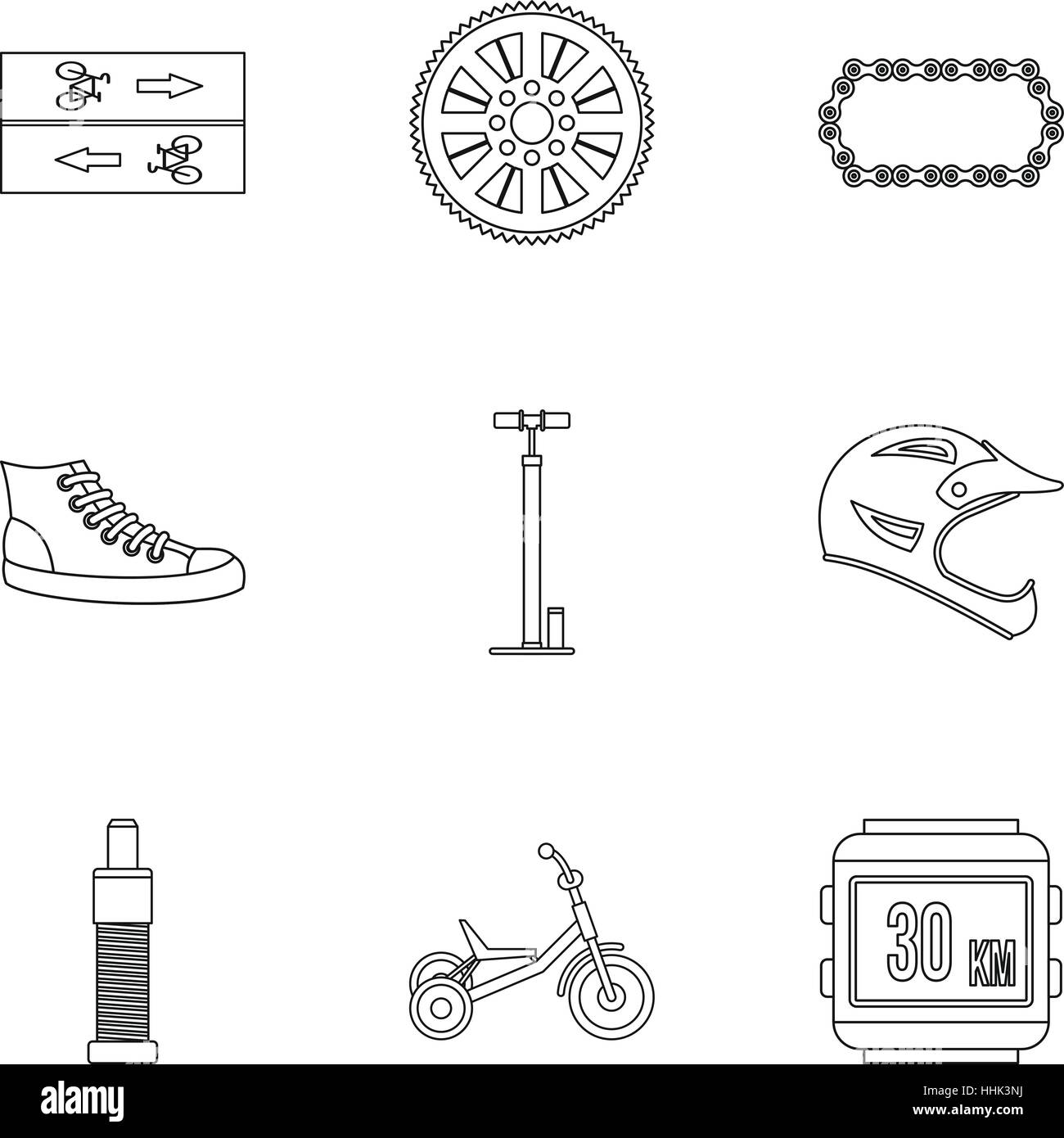 Race bike icons set, outline style Stock Vector Image & Art - Alamy