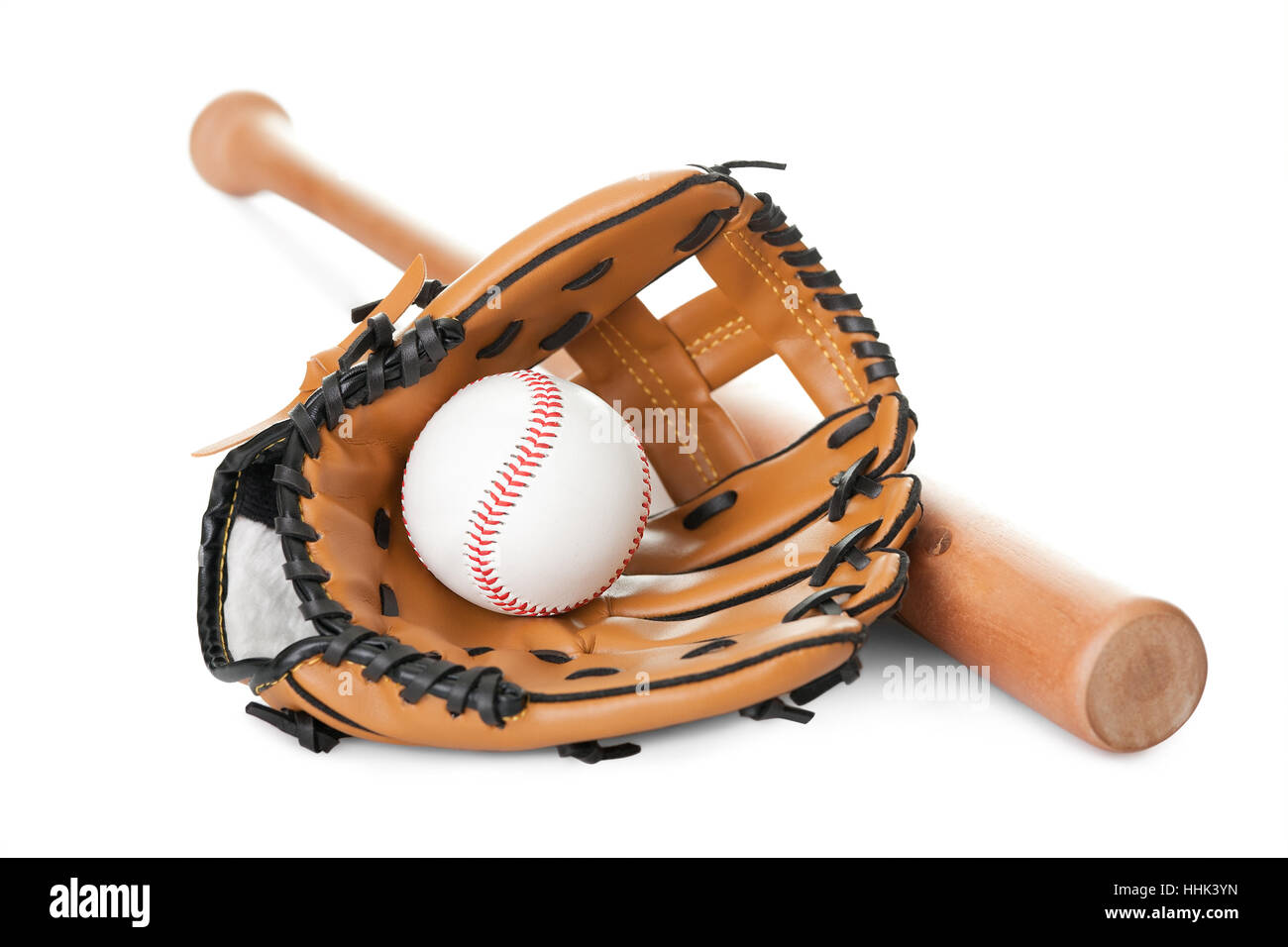 ball, glove, isolate, bat, baseball, backdrop, background, white, object, spare Stock Photo