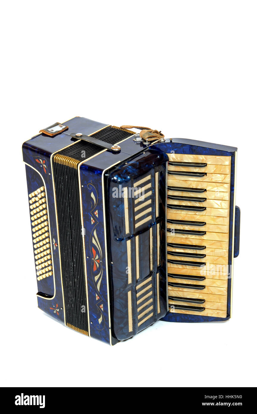music, accordion, blue, keyboard, music, art, musical instrument, studio Stock Photo