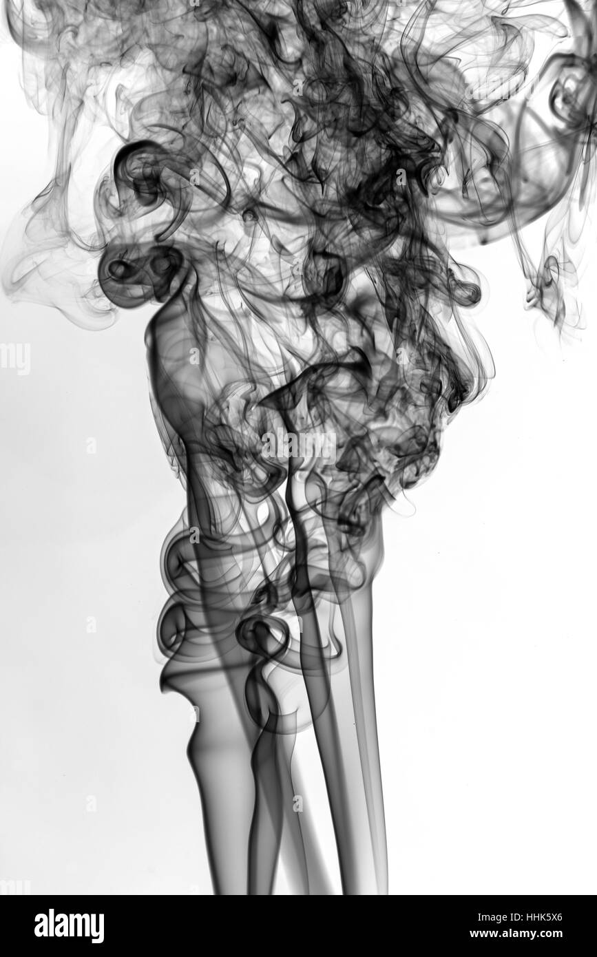 black smoke abstract on white background texture Stock Photo - Alamy