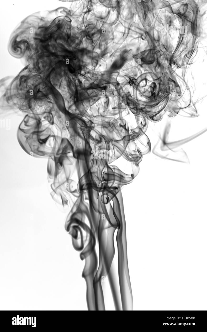 black smoke abstract on white background texture Stock Photo - Alamy