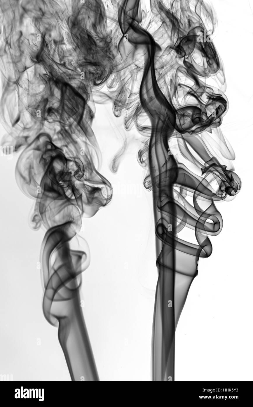 black smoke abstract on white background texture Stock Photo - Alamy