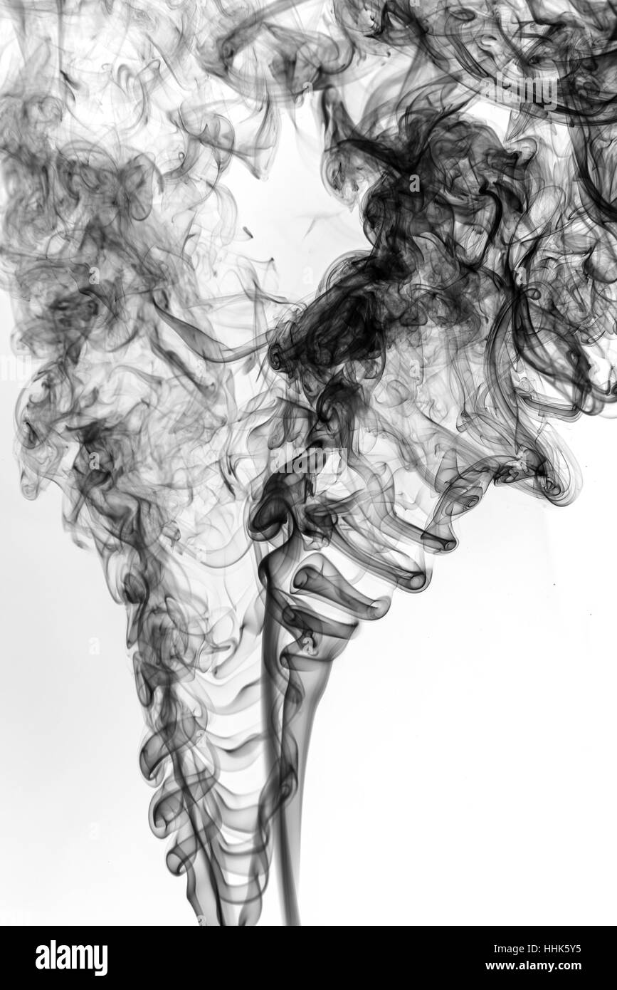 black smoke abstract on white background texture Stock Photo - Alamy