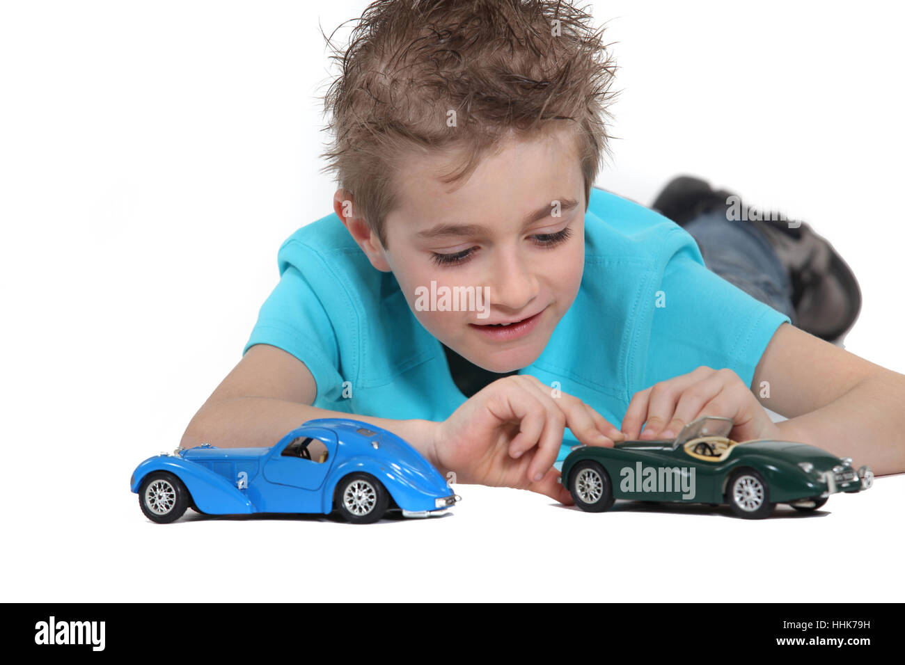 blue, bedroom, british, boy, lad, male youngster, activity, cars, automobiles, Stock Photo