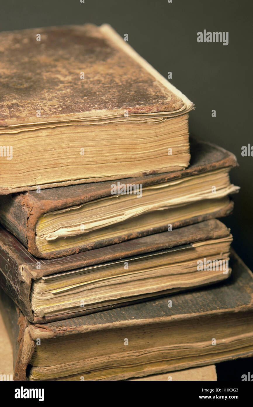 detail studio photography showing a stack of historic books Stock Photo ...