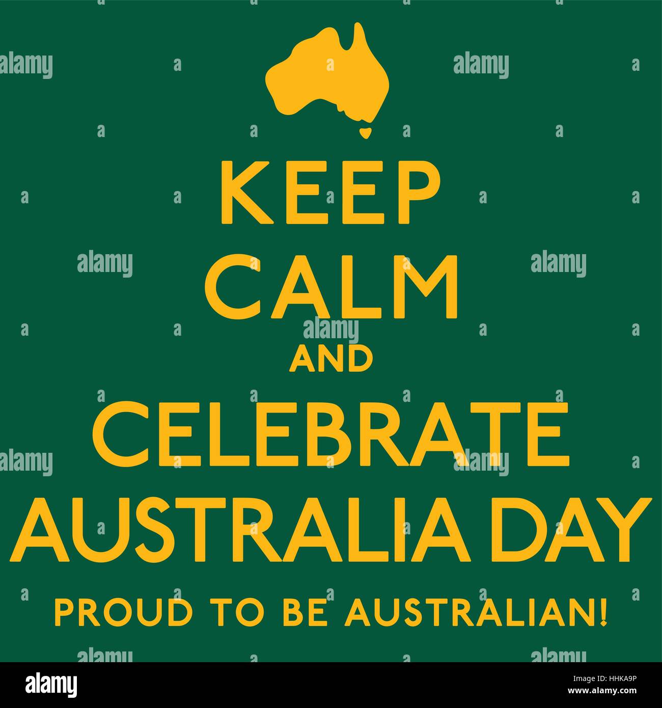 'Keep Calm and Celebrate Australia Day' poster in vector format. Stock Vector