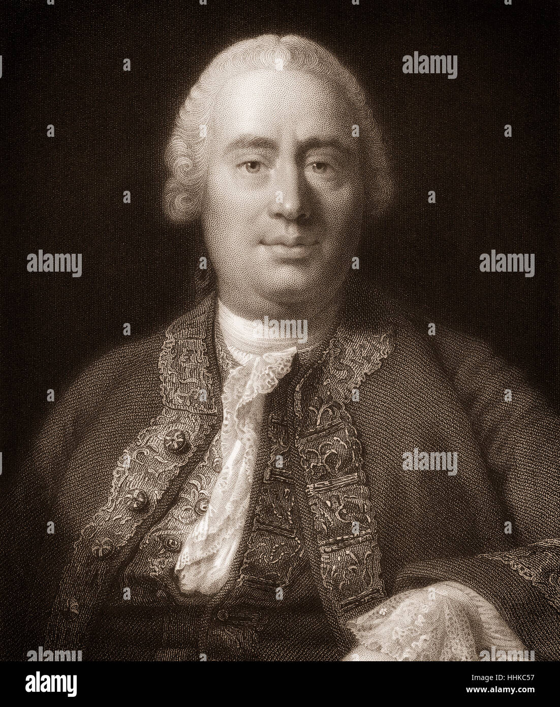 David Hume, 1711 - 1776, a Scottish philosopher, historian, economist, and essayist Stock Photo