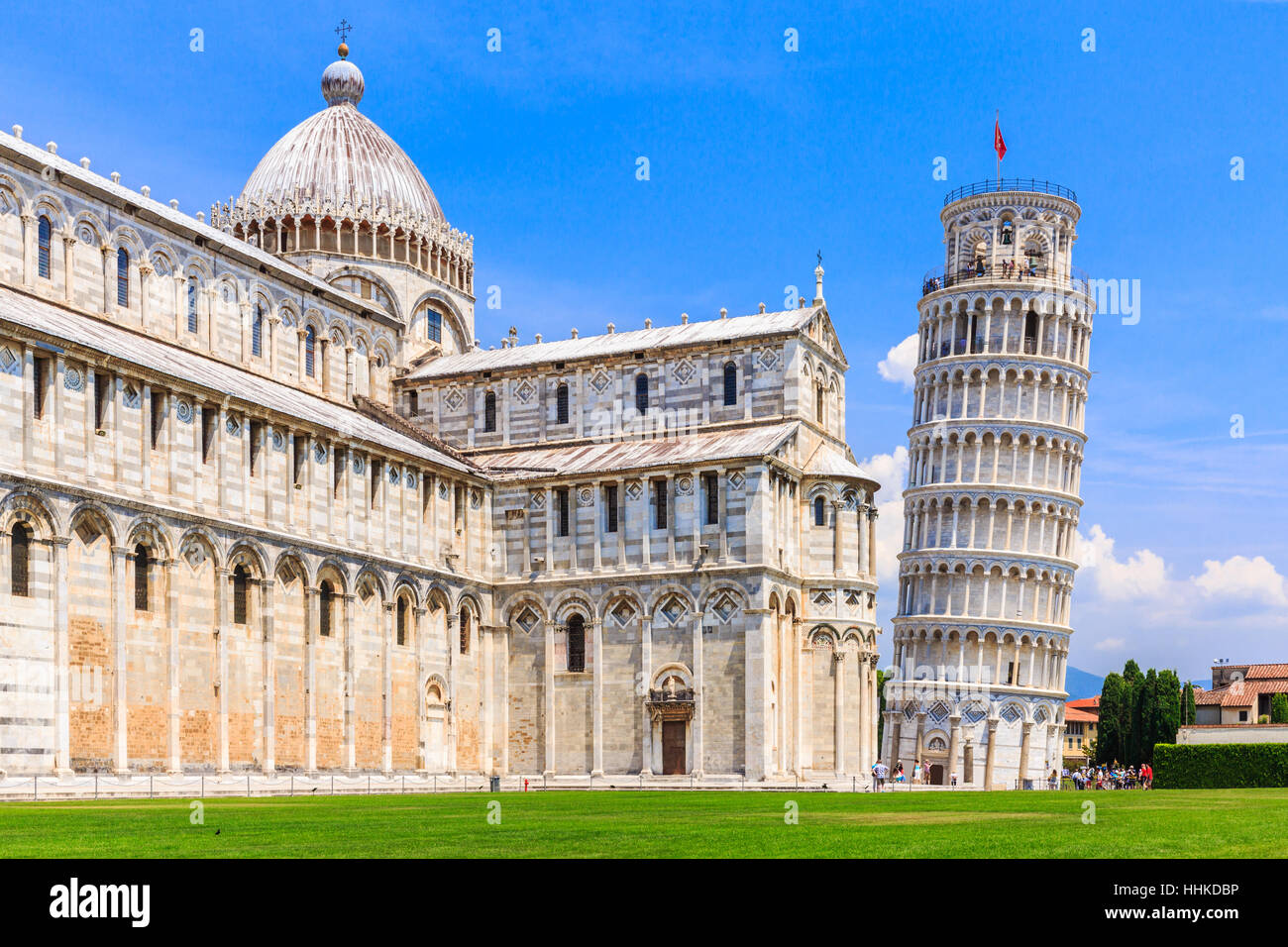 Pisa, Italy. Cathedral and the Leaning Tower. Stock Photo
