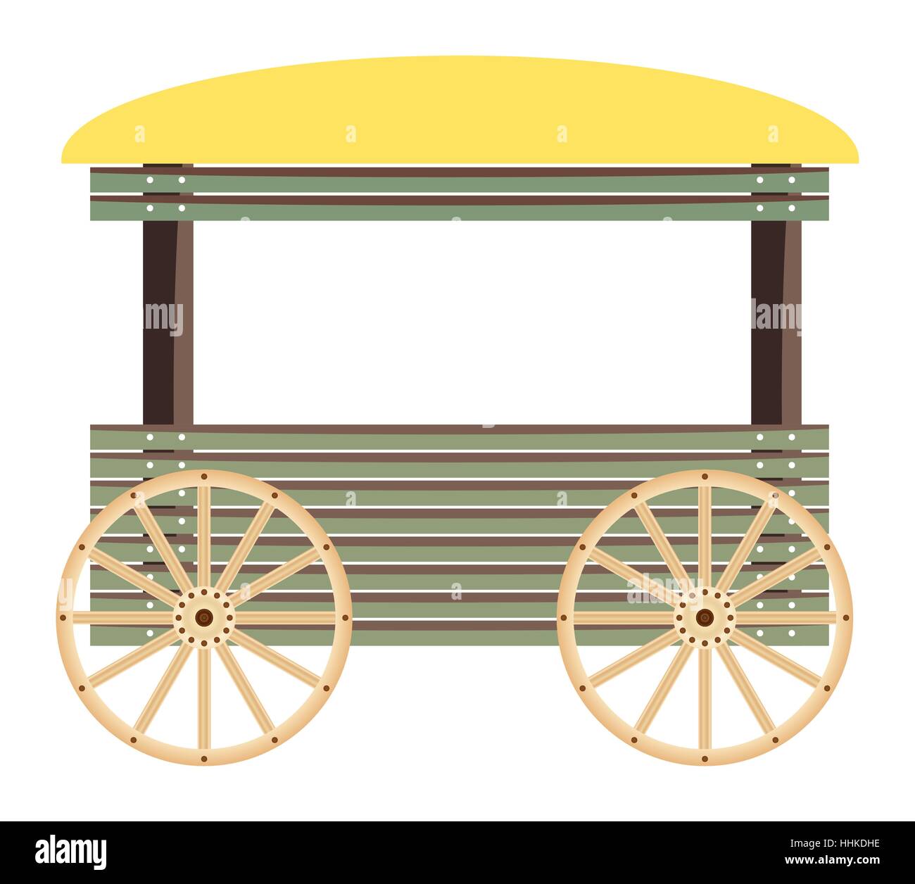 Wooden cart isolated on white background Vector illustration Stock ...