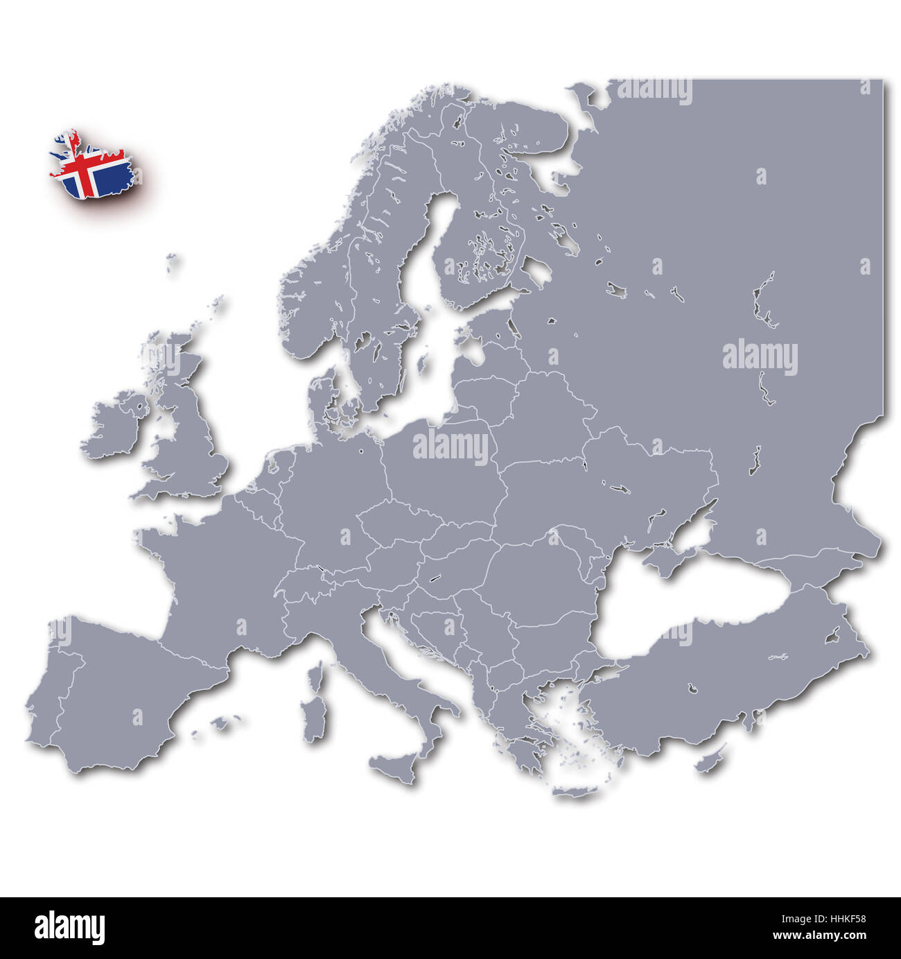 europe map iceland Stock Photo: 131350724 - Alamy