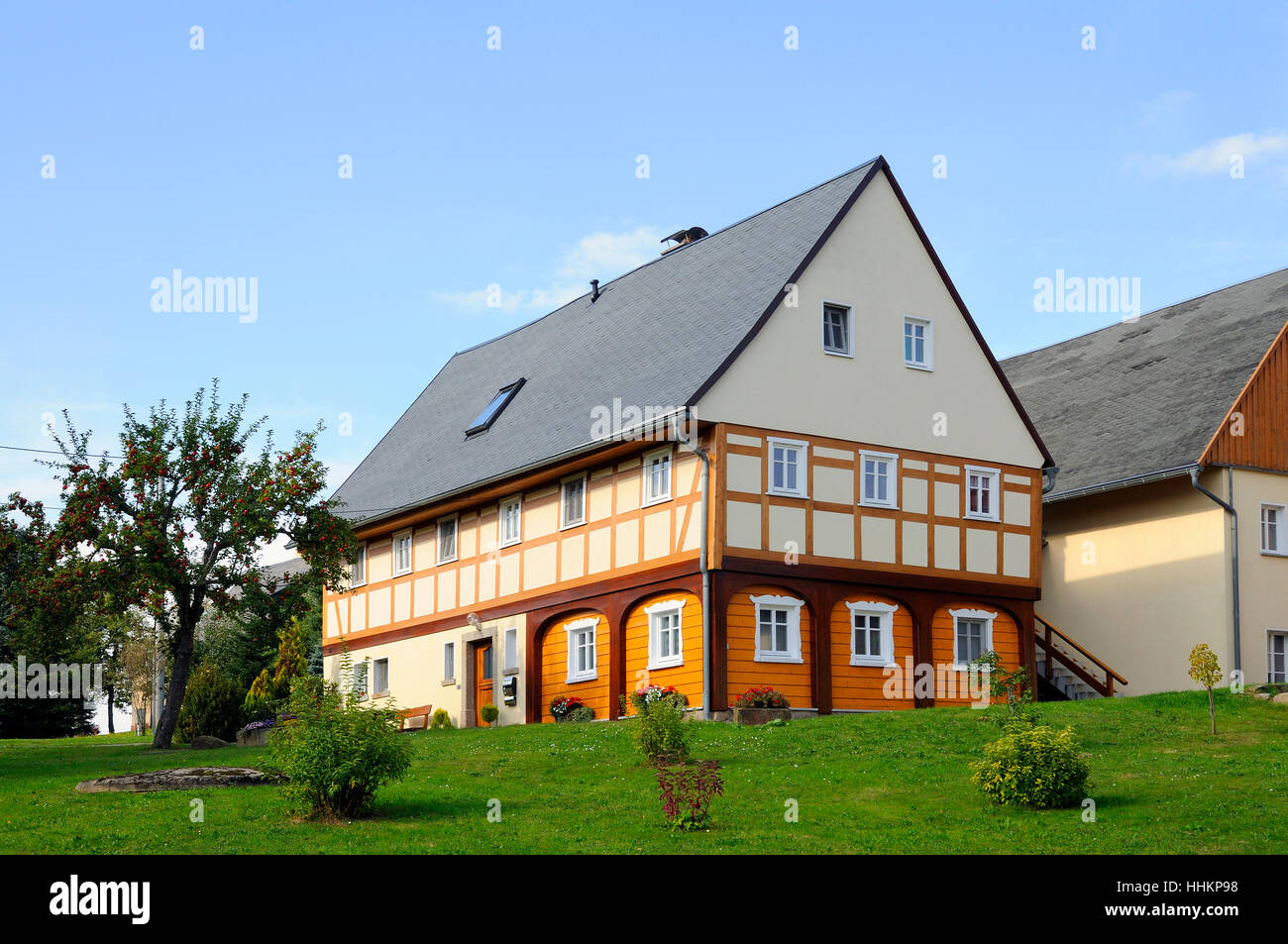 house, building, saxony, rehabilitates, community, village, market town, fall, Stock Photo