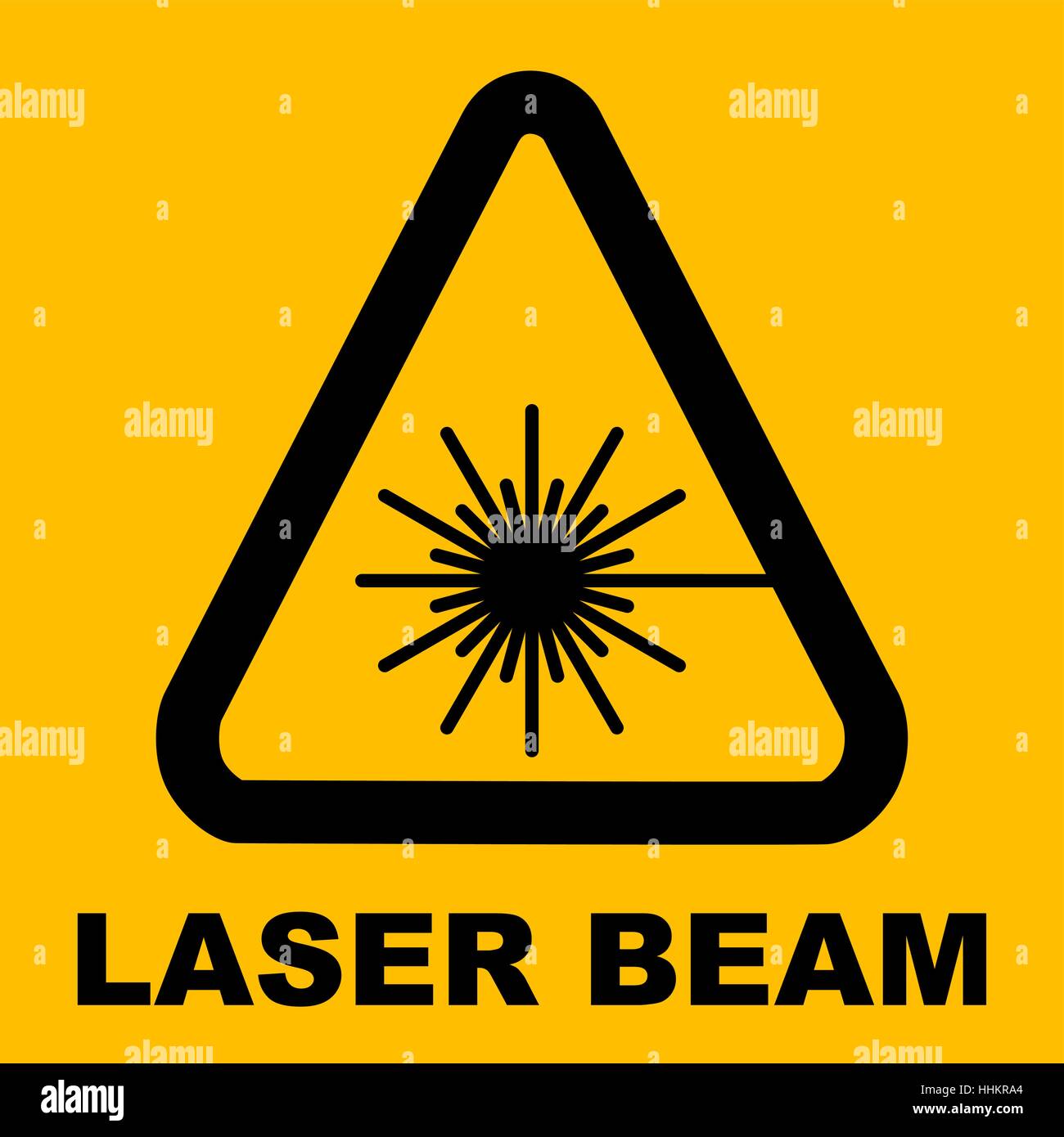Warning icon of Laser light in yellow triangle. Vector illustration. Laser  beam. Radiation Stock Vector Image & Art - Alamy