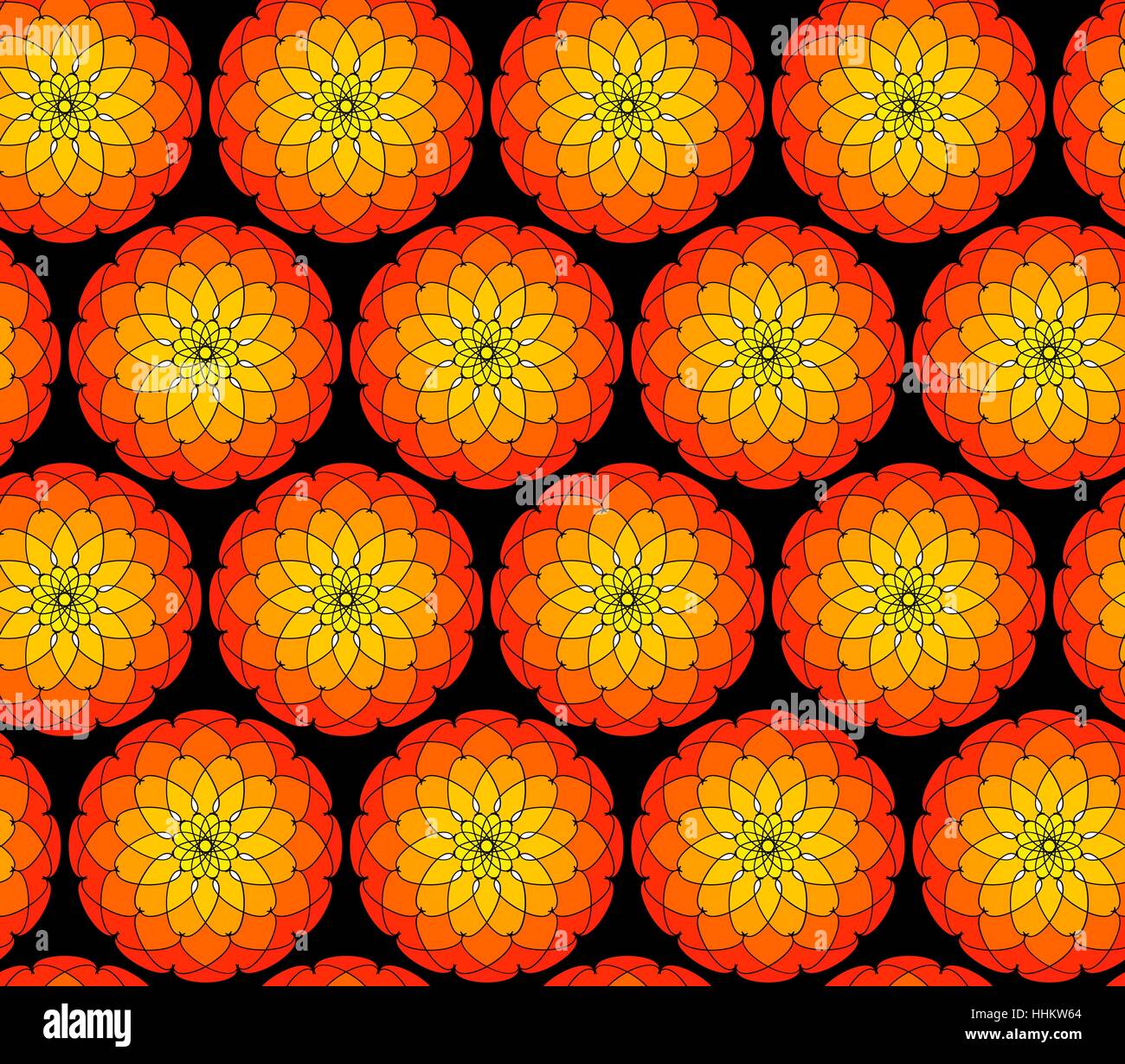 Seamless Pattern with Round Ornamental Element. Vector Illustration ...