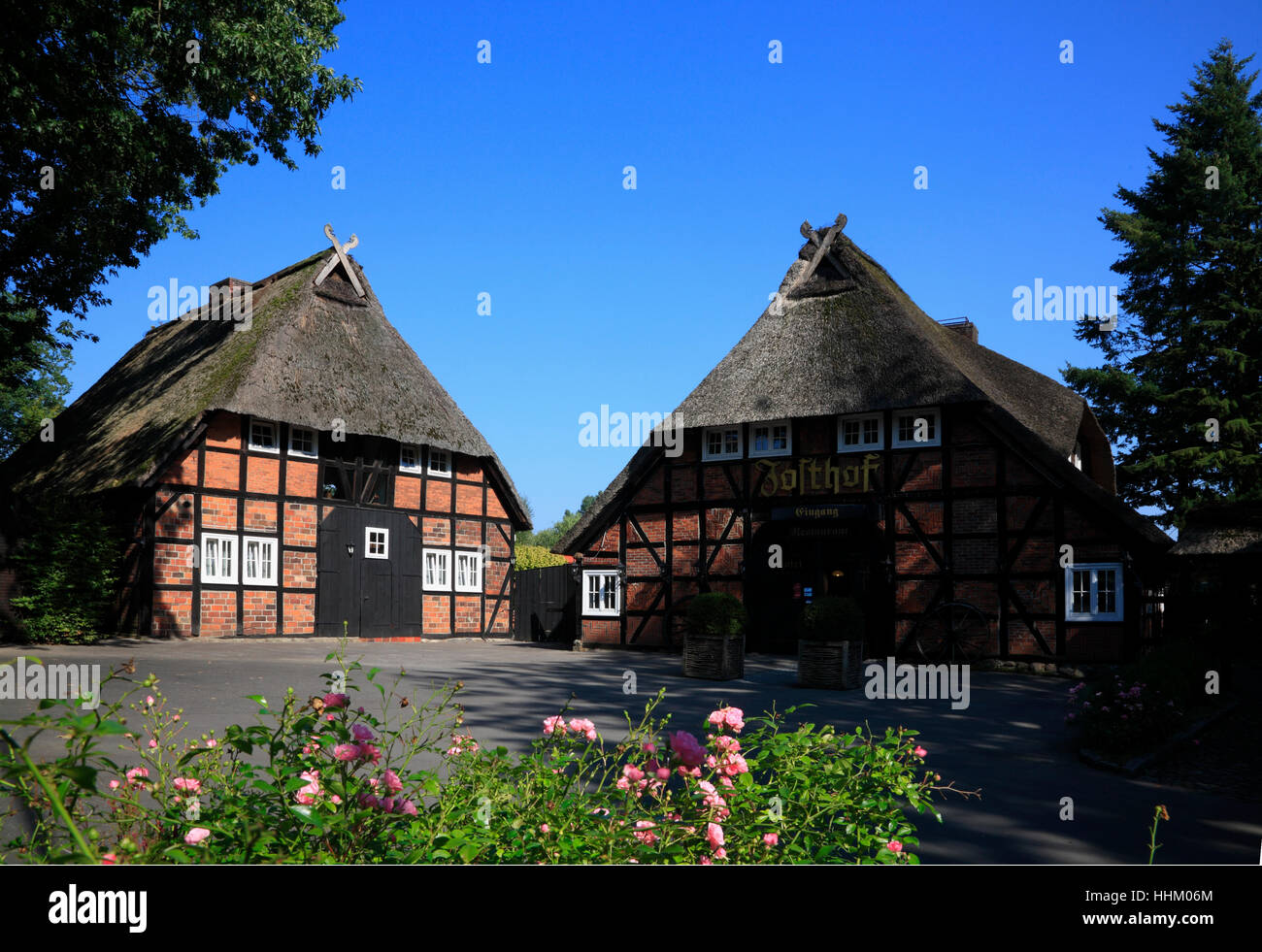 Hotel und Restaurant JOSTHOF, Salzhausen Lueneburger Heide, Lower Saxony, Germany, Europe Stock Photo