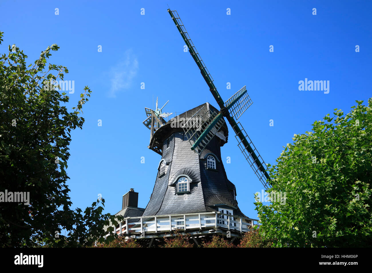 Windmill in Garlstorf near Salzhausen, Lueneburger Heide, Lower Saxony, Germany, Europe Stock Photo