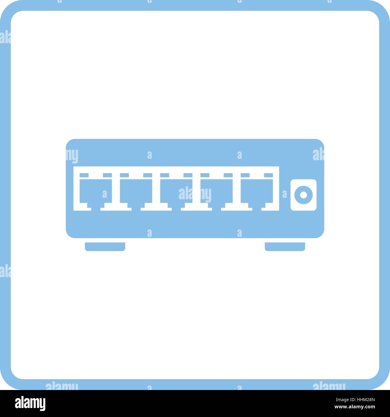 Ethernet switch icon. Blue frame design. Vector illustration Stock ...