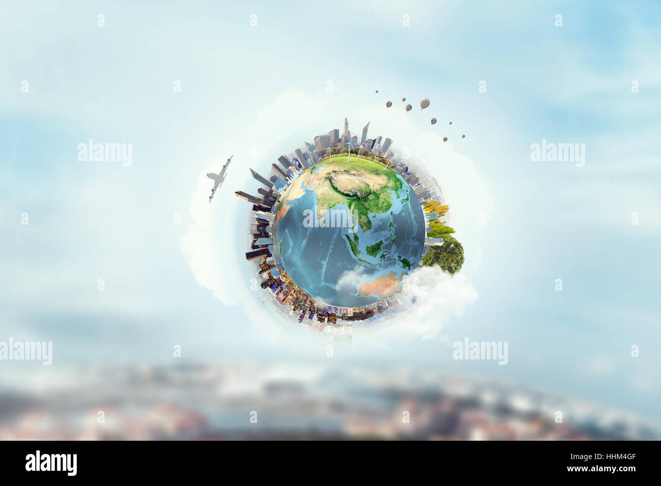 Our Earth planet and modern life. Elements of this image are furnished ...
