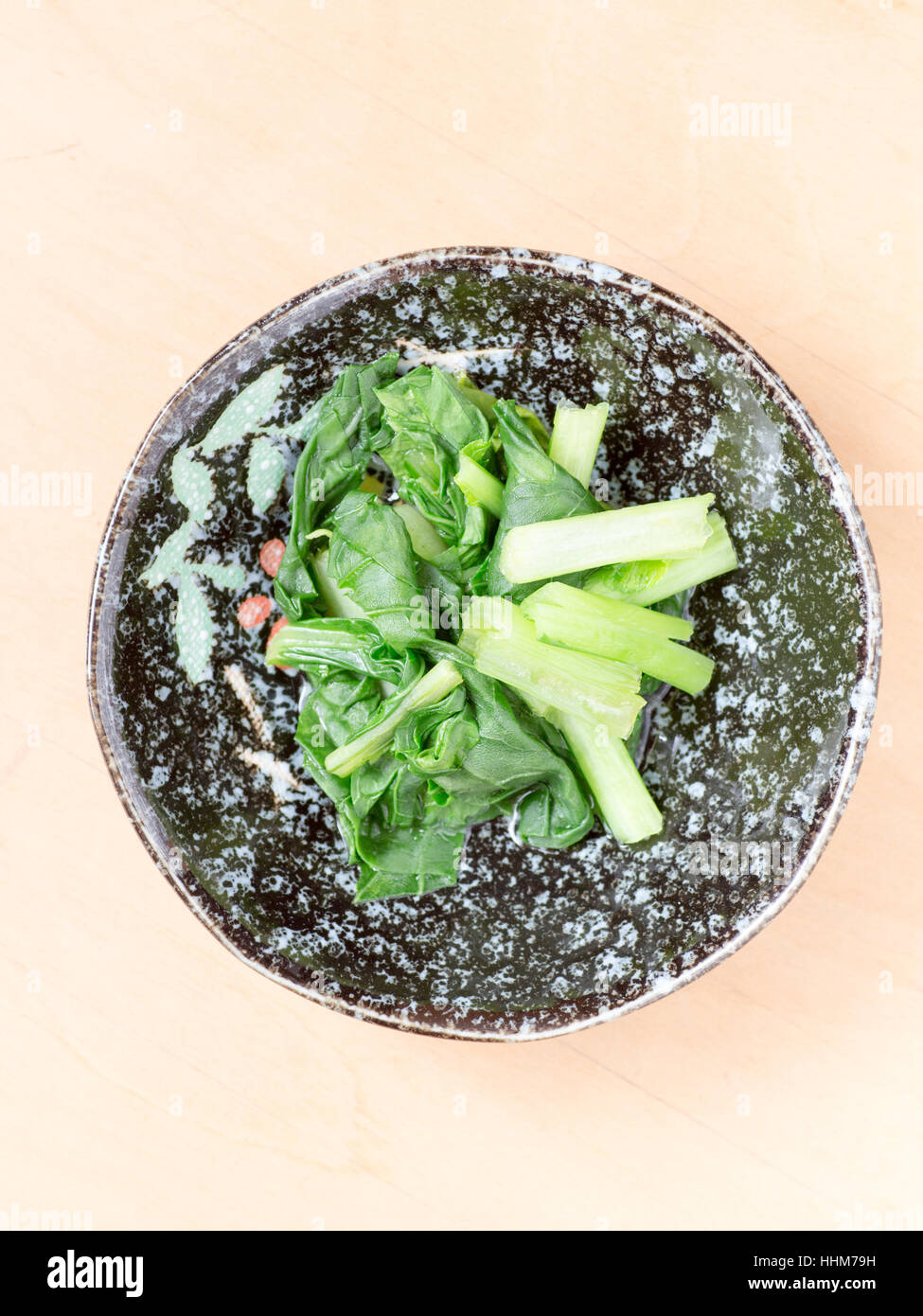 Japanese cuisine, boiled spinach in the bowl Stock Photo Alamy