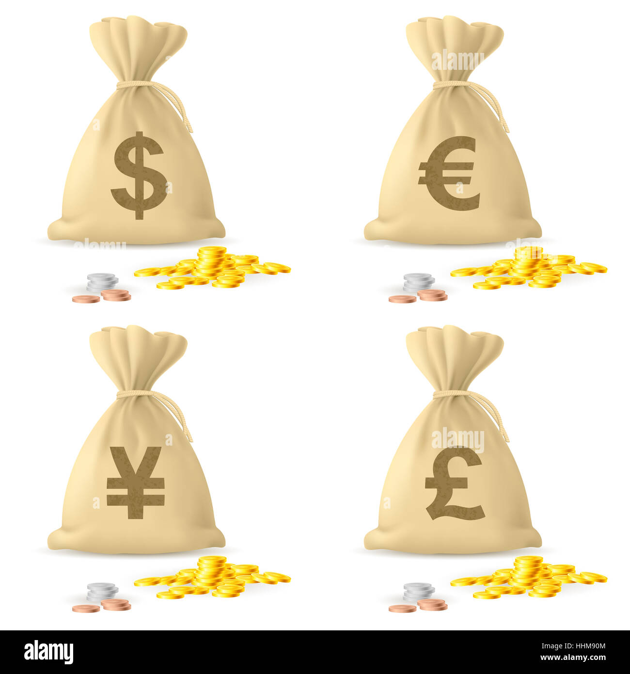 Sack coins dollars vector hi-res stock photography and images - Alamy