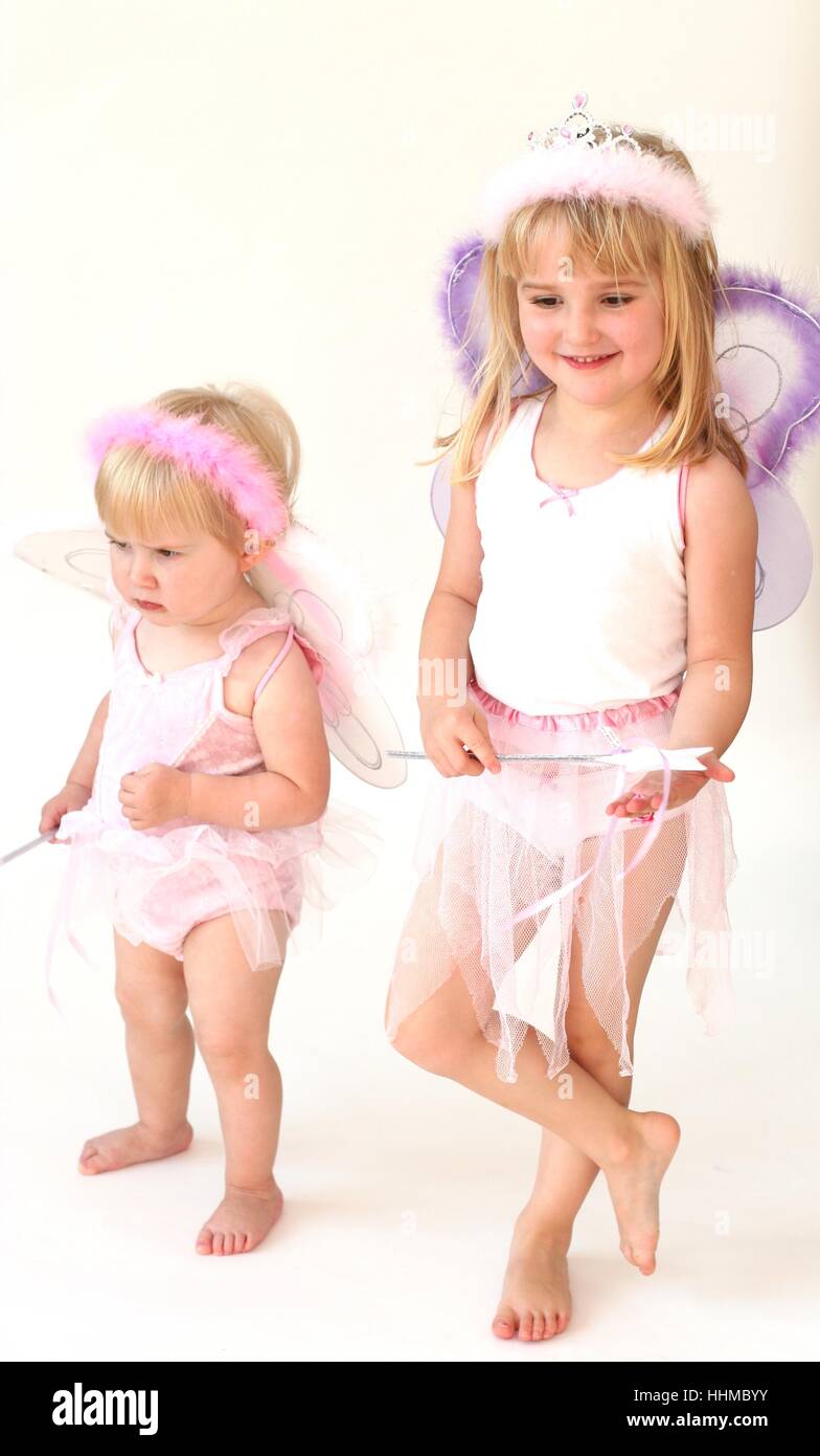 two little girls fairies wearing tutus fairy wings wand sweet little girls, girl fairy costume
