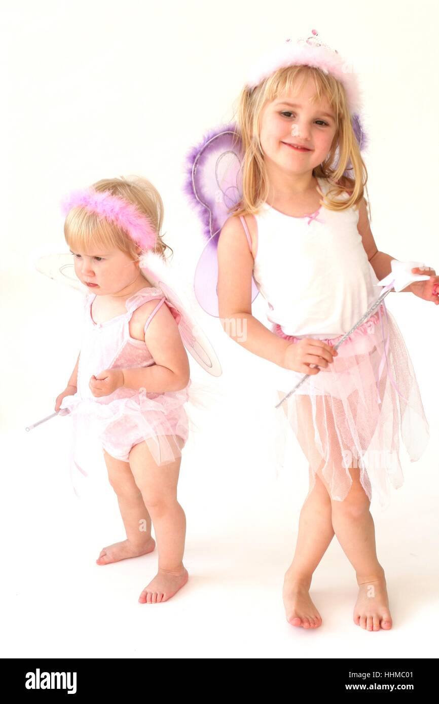 two little girls fairies wearing tutus fairy wings wand sweet little girls, girl fairy costume