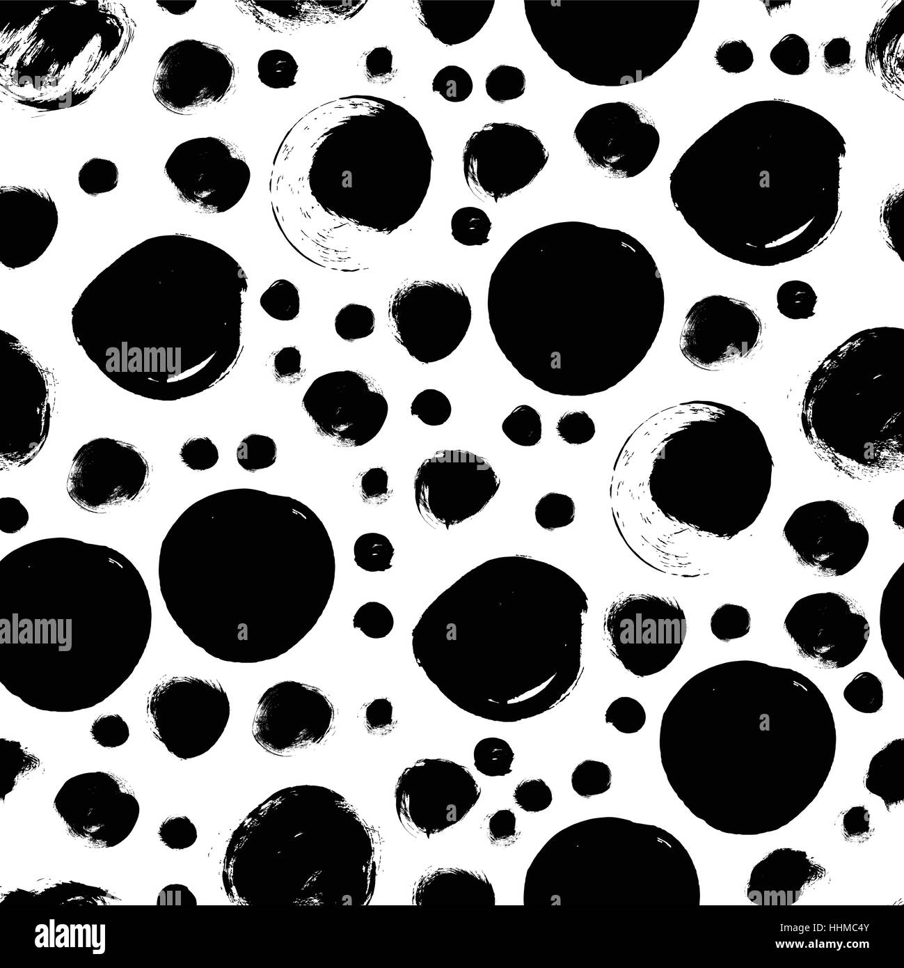 Seamless black and white pattern with abstract circles Stock Vector ...