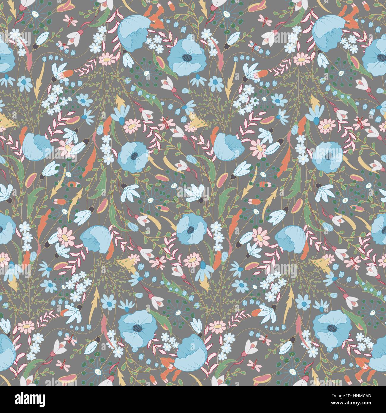 Floral seamless pattern with spring flowers. Endless texture for ...