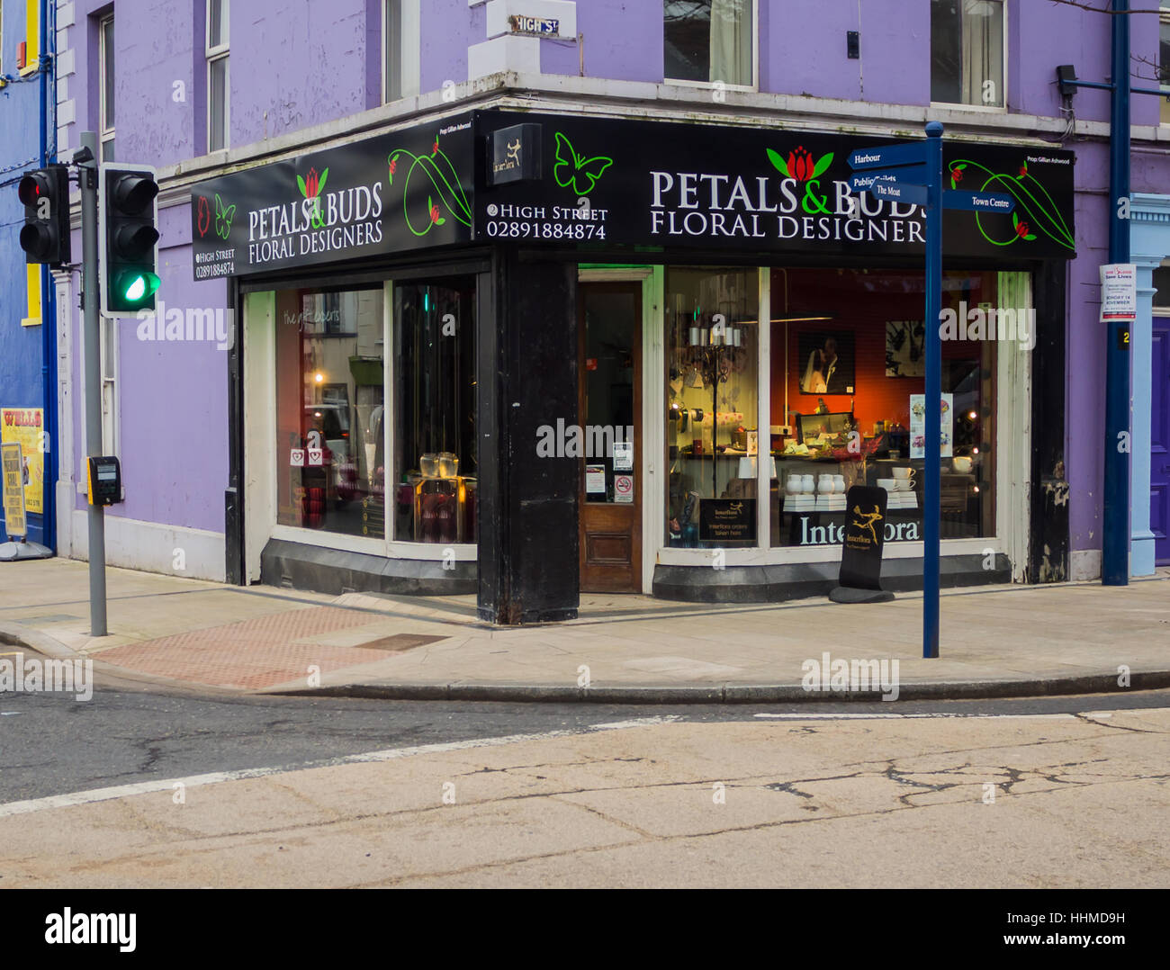 Petals & Buds flower shop in Donaghadee Stock Photo