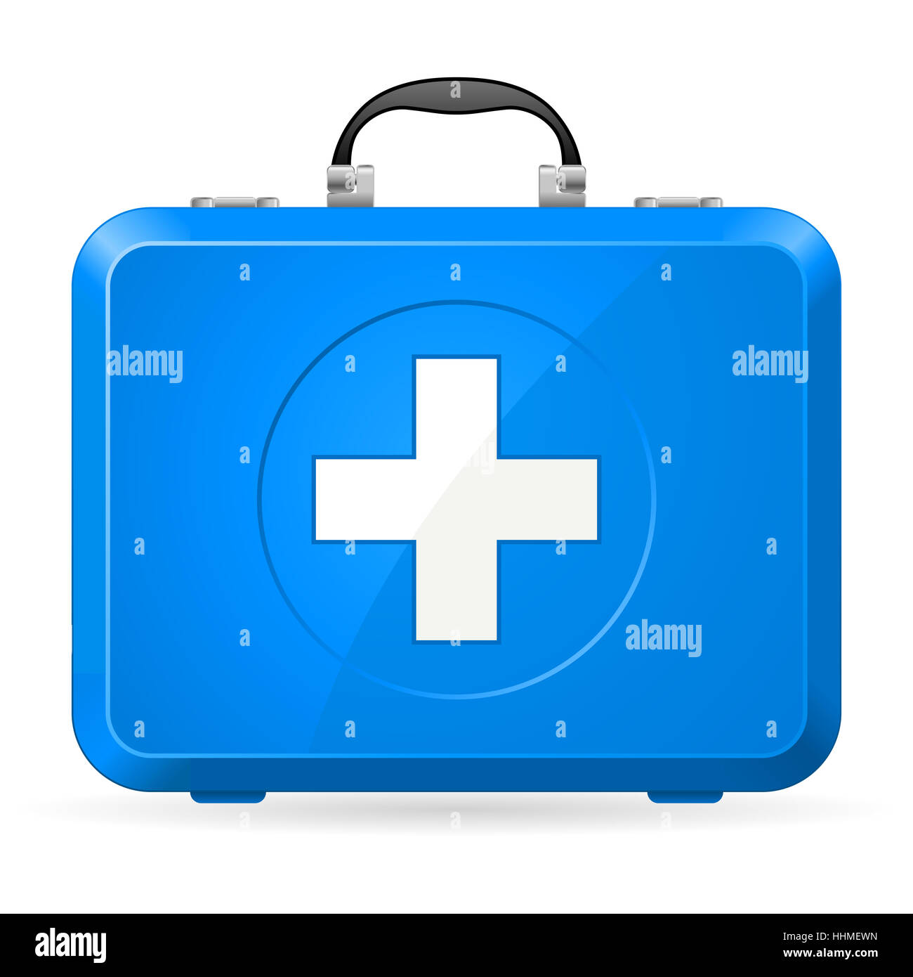 Blue First Aid kit. Illustration on white Stock Photo Alamy