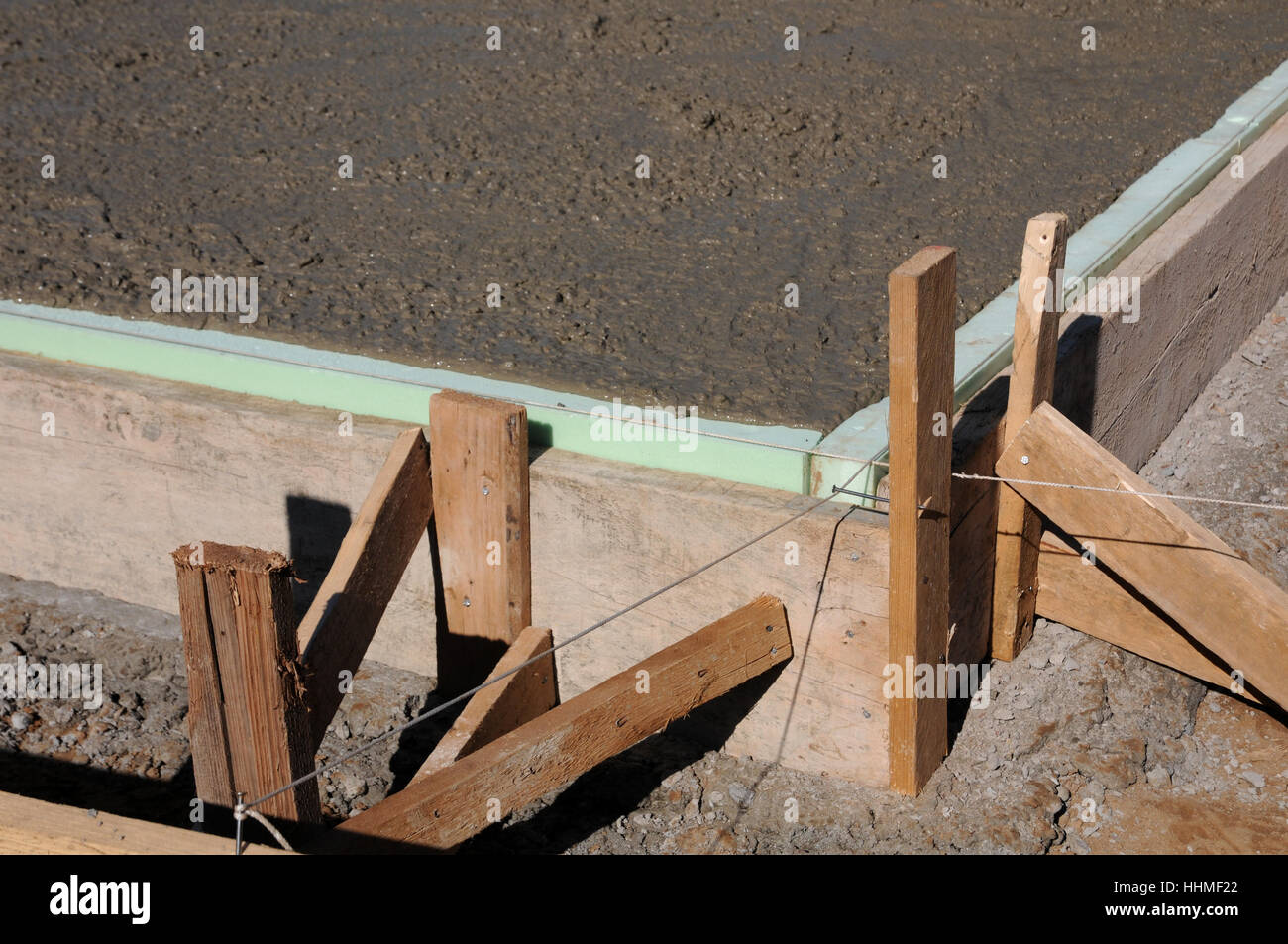 concrete, cement, house-build, form boards, base plate, concrete, wedge, shelf, Stock Photo