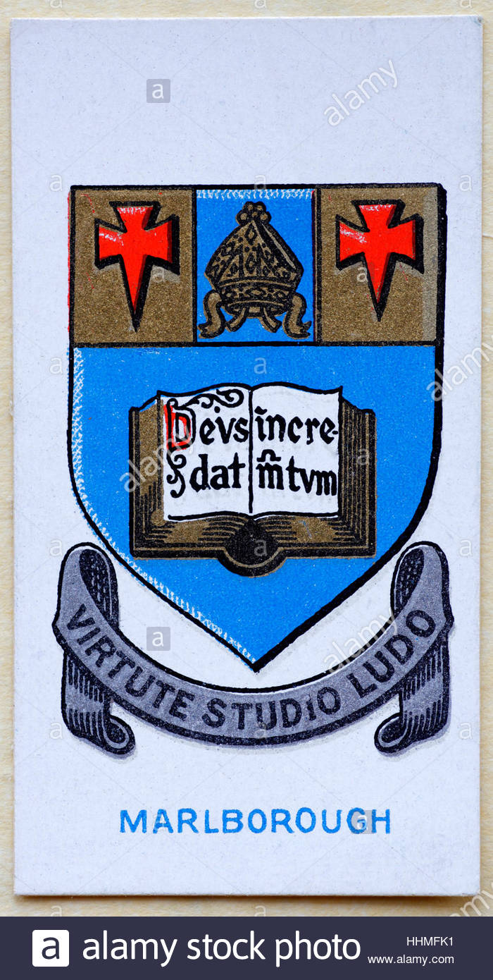 Marlborough School badge and motto Stock Photo