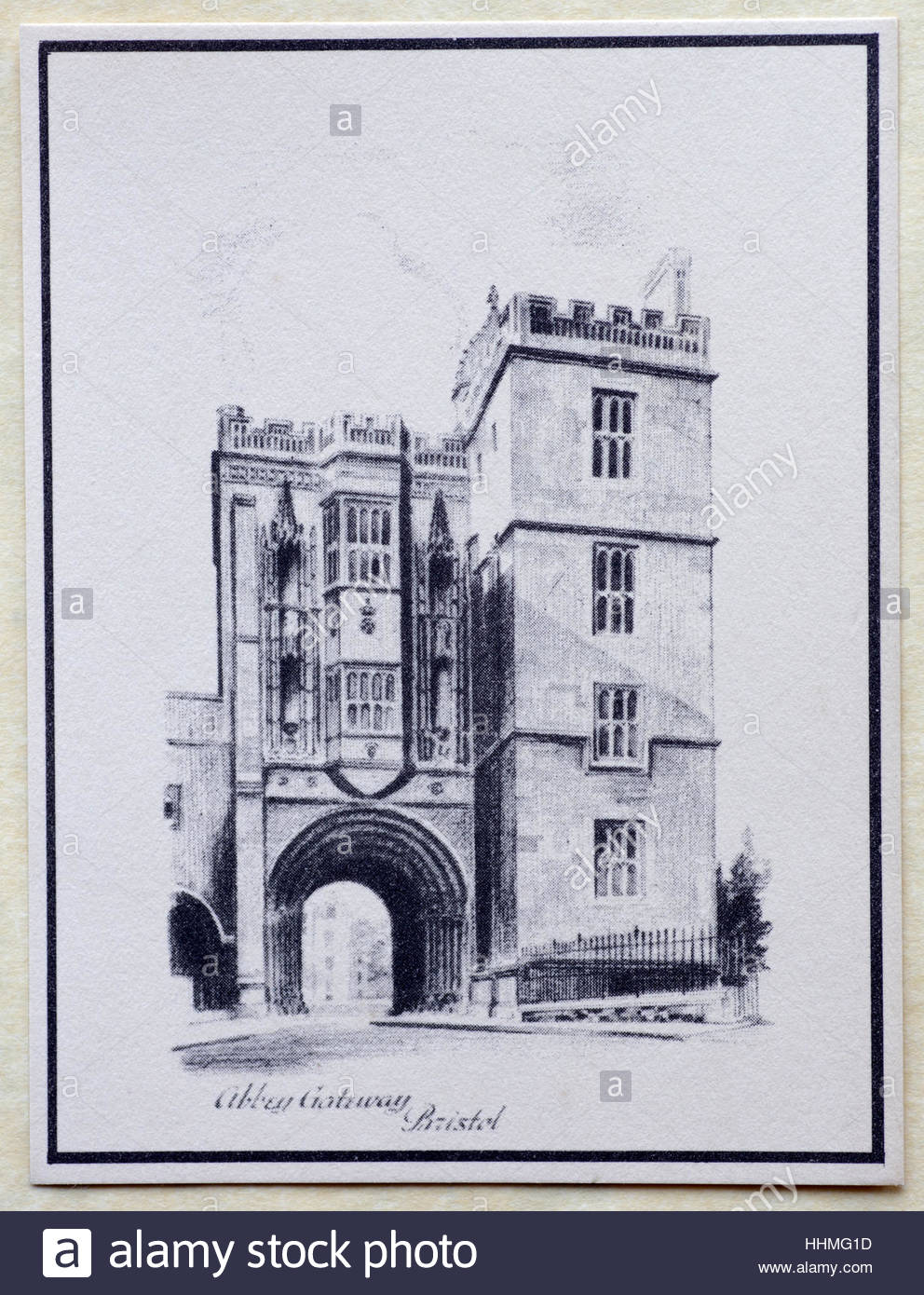 Abbey Gateway 1938, Bristol, England Stock Photo
