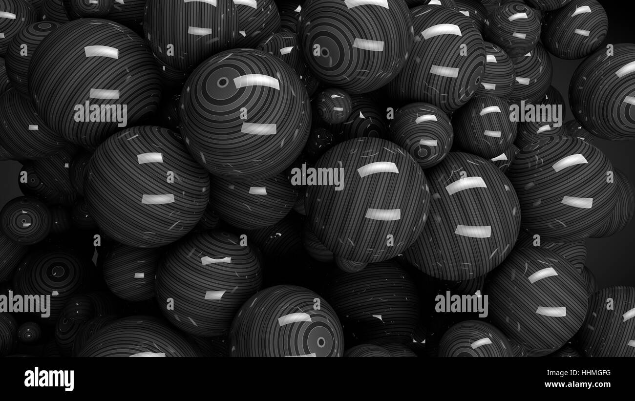 3d Shiny balls on grey Stock Photo