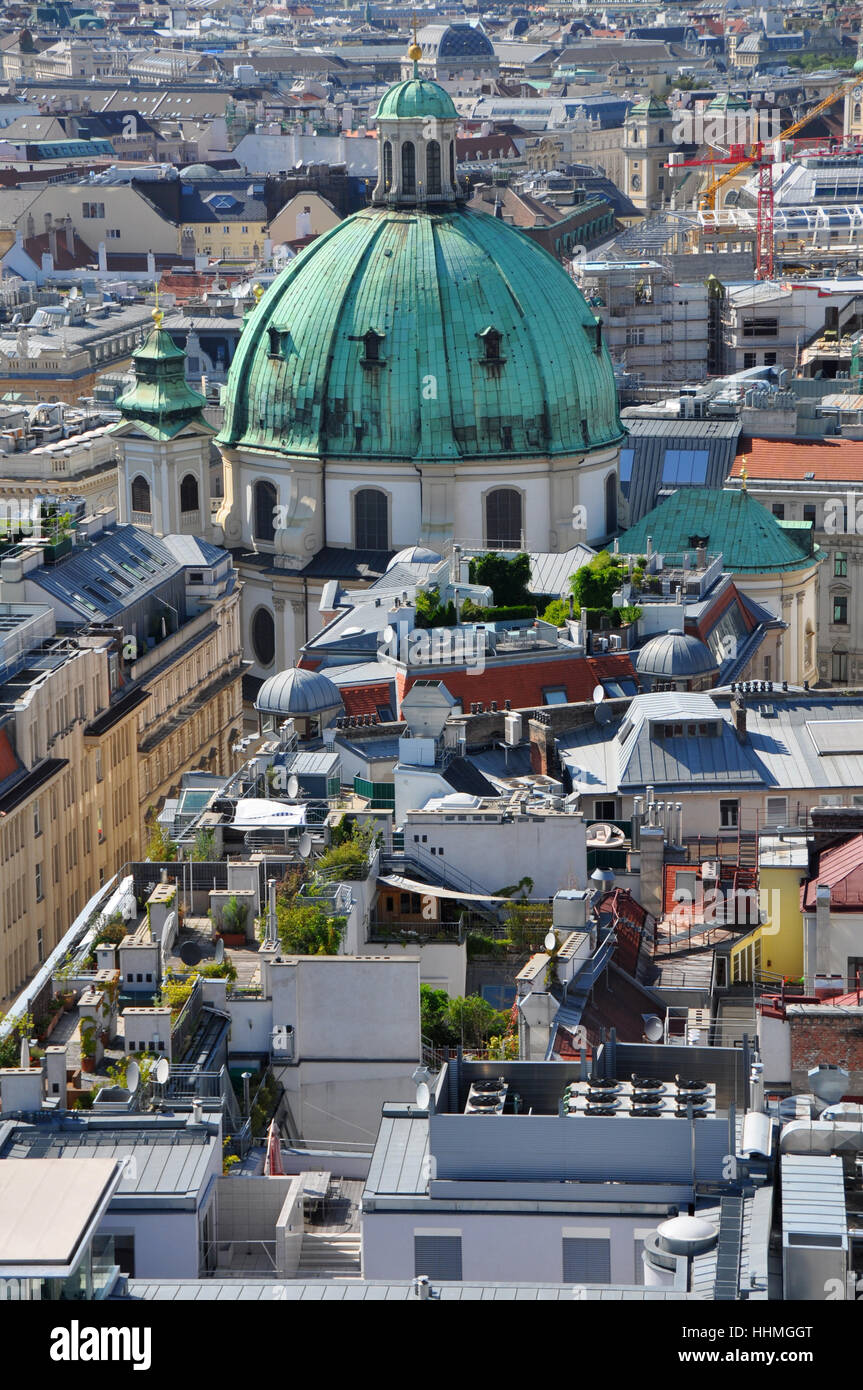 view over the roofs of vienna on peterskirche Stock Photo