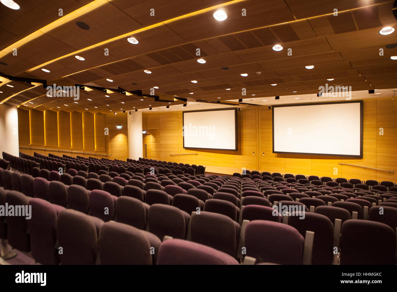 The interior of the New Crick Institute. The new theatre. The Francis Crick Institute is a biomedical research centre in London. Stock Photo