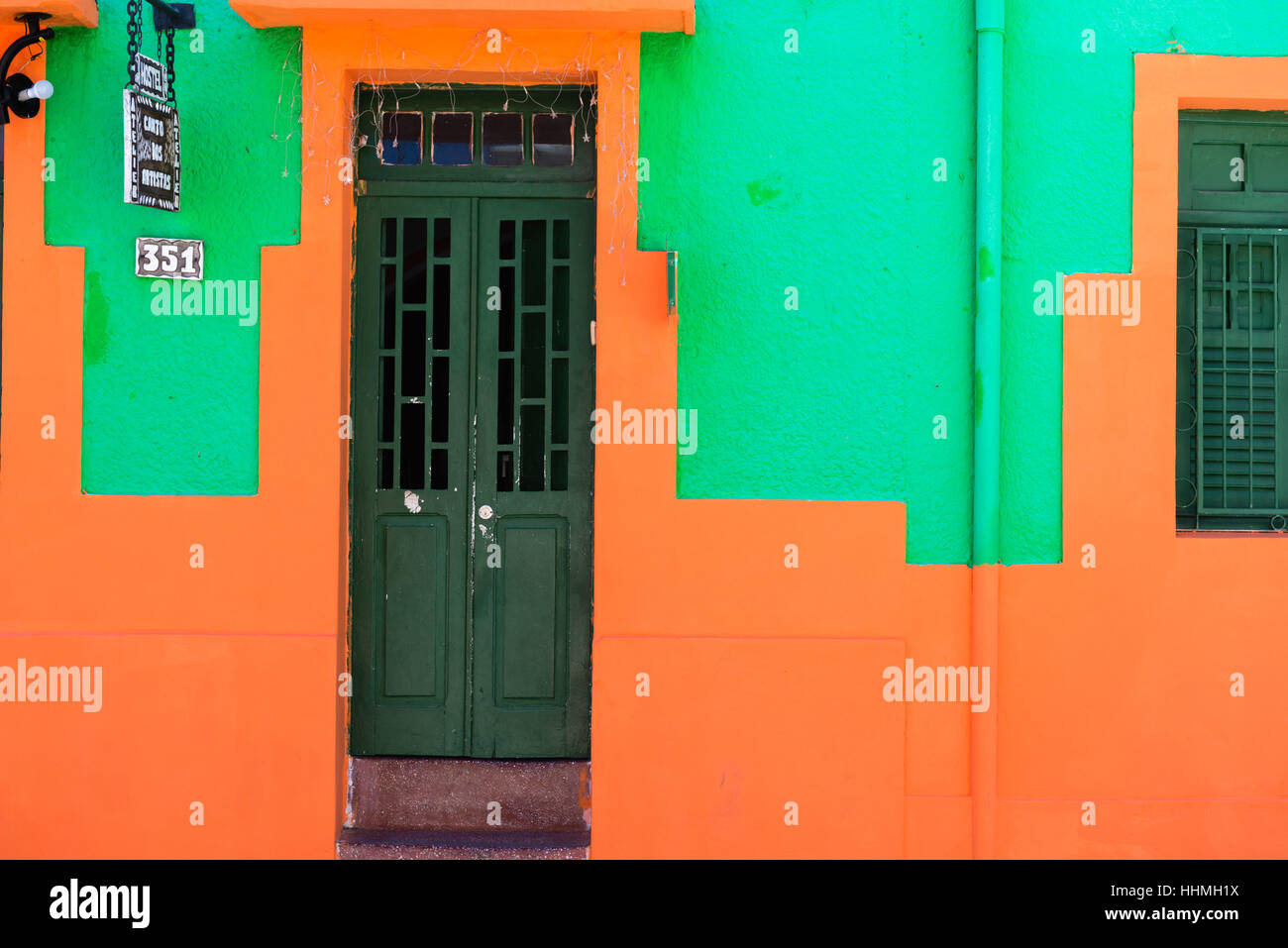 Colorful house wall, Olinda, UNESCO World Heritage Site, state of Pernambuco, Brazil, South America Stock Photo