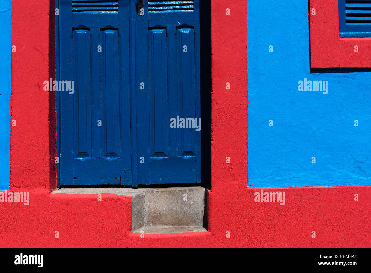 Colorful house wall, Olinda, UNESCO World Heritage Site, state of Pernambuco, Brazil, South America Stock Photo