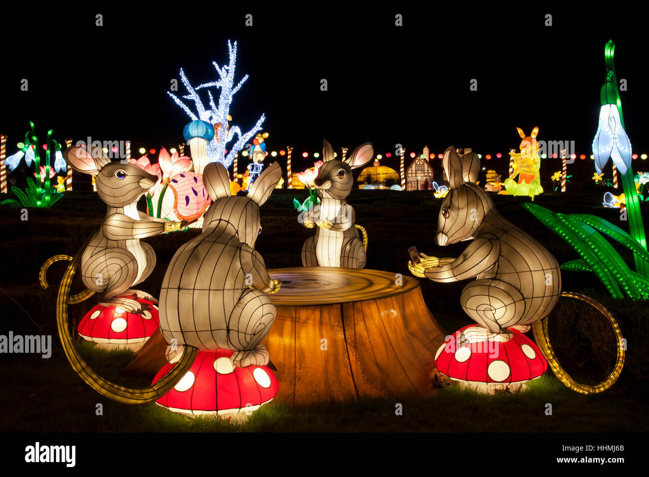 Longleat Festival of Light Christmas Partty Stock Photo