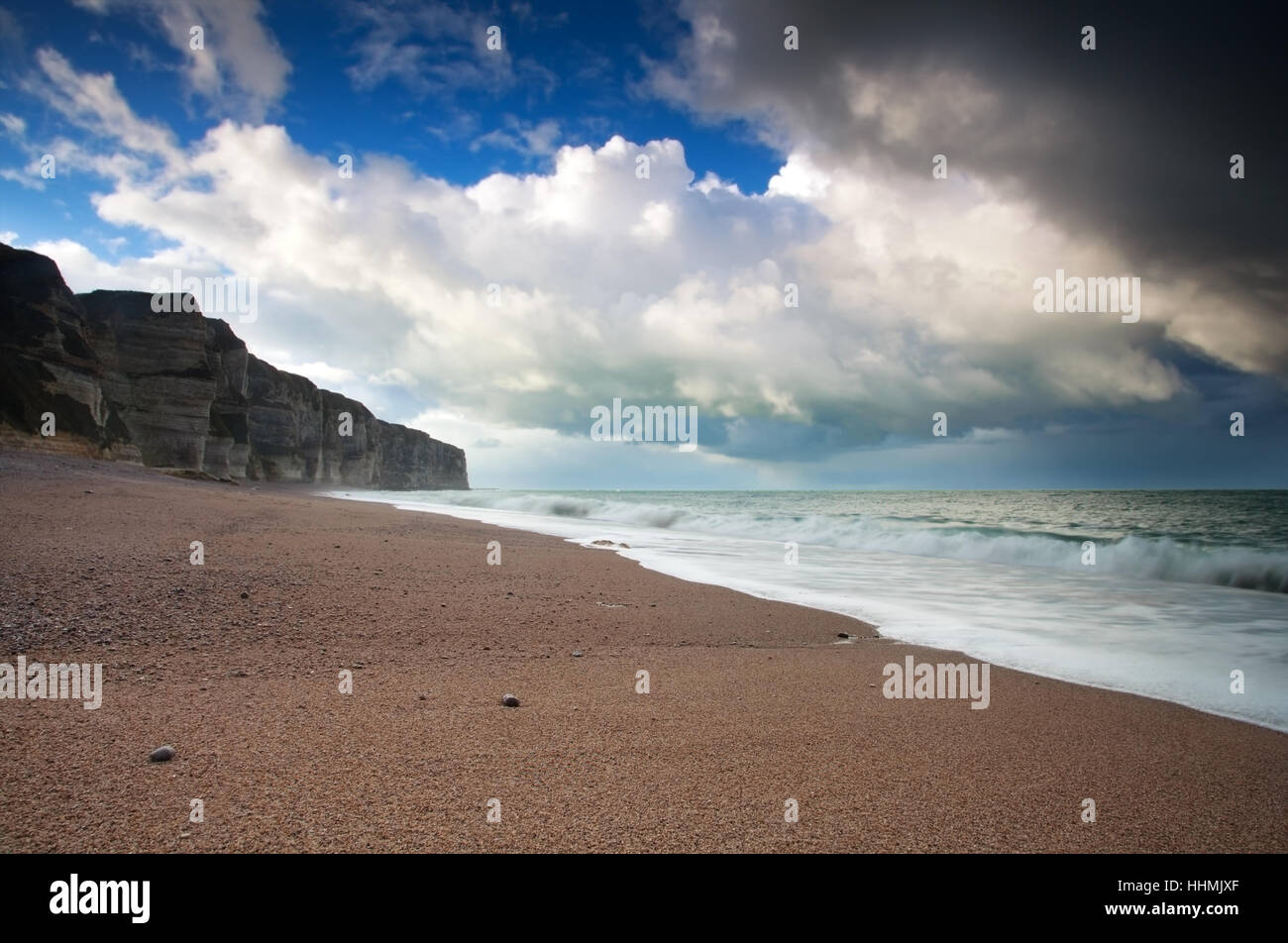 beautiful rocky coast at ocean, Etretat, France Stock Photo - Alamy