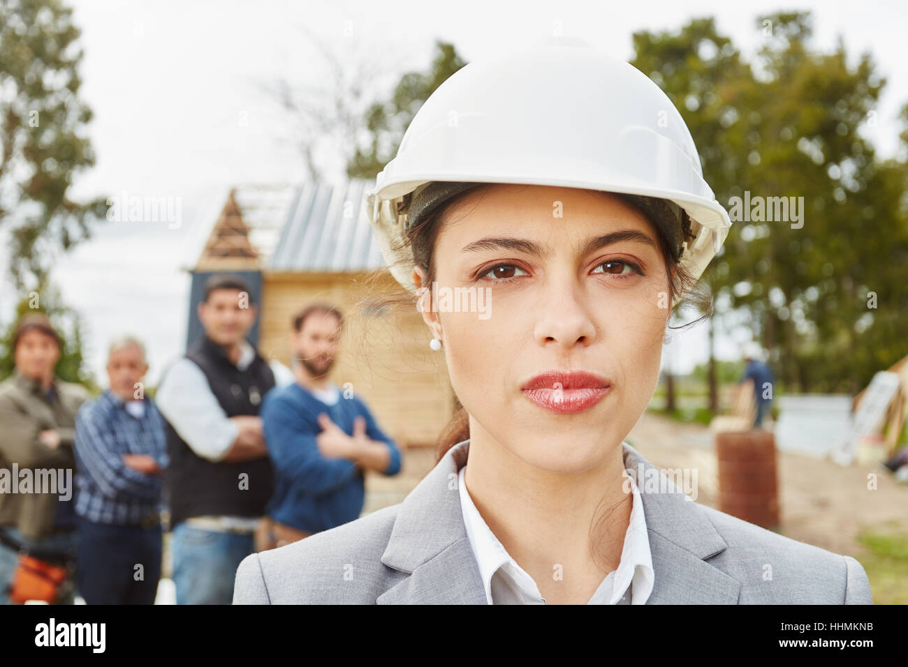 Young self confident woman as architect with competence Stock Photo