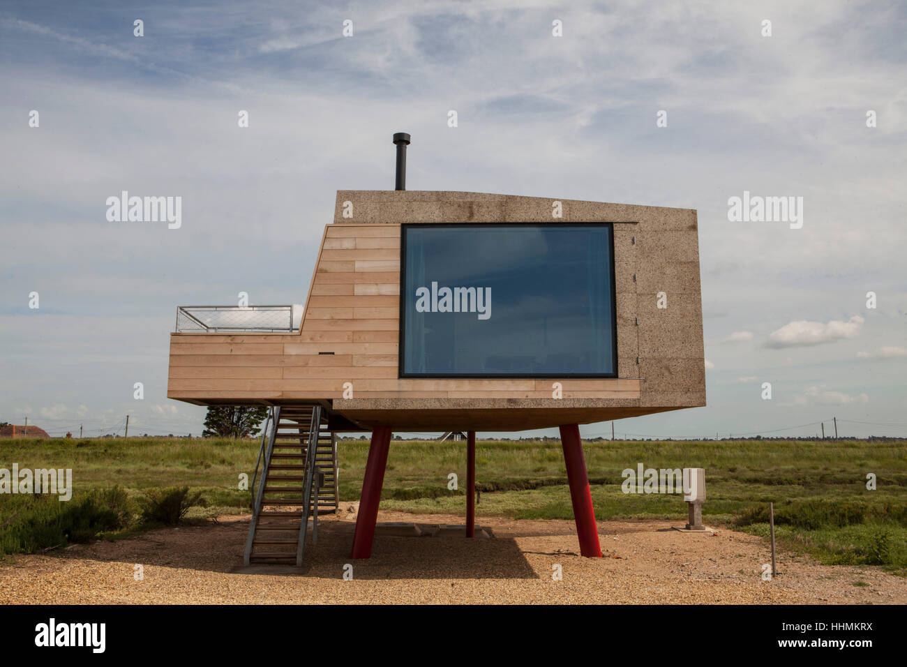 The Cork House, a house built partly of recycled Cork. The house is located in Lee on Sands, St. Osyth in Essex. Stock Photo