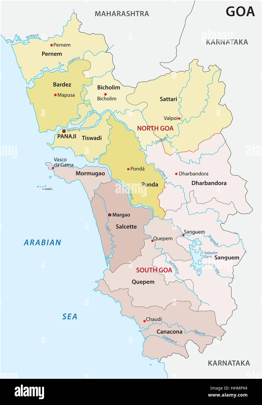 Political Map Of Goa State Dorise Josephine