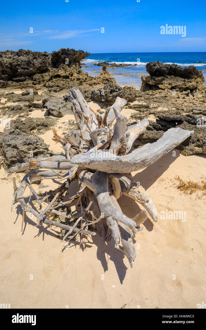 Beautiful rock formation on beach in Antsiranana region, Diego Suarez bay in Indian ocean,  Madagascar beautiful picturesque nature landscape Stock Photo