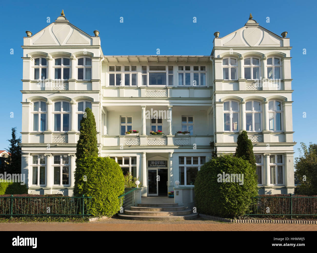 Hotel Schloonsee, Bäder architecture, resort architecture, Bansin, Usedom, Mecklenburg-Western Pomerania, Germany Stock Photo