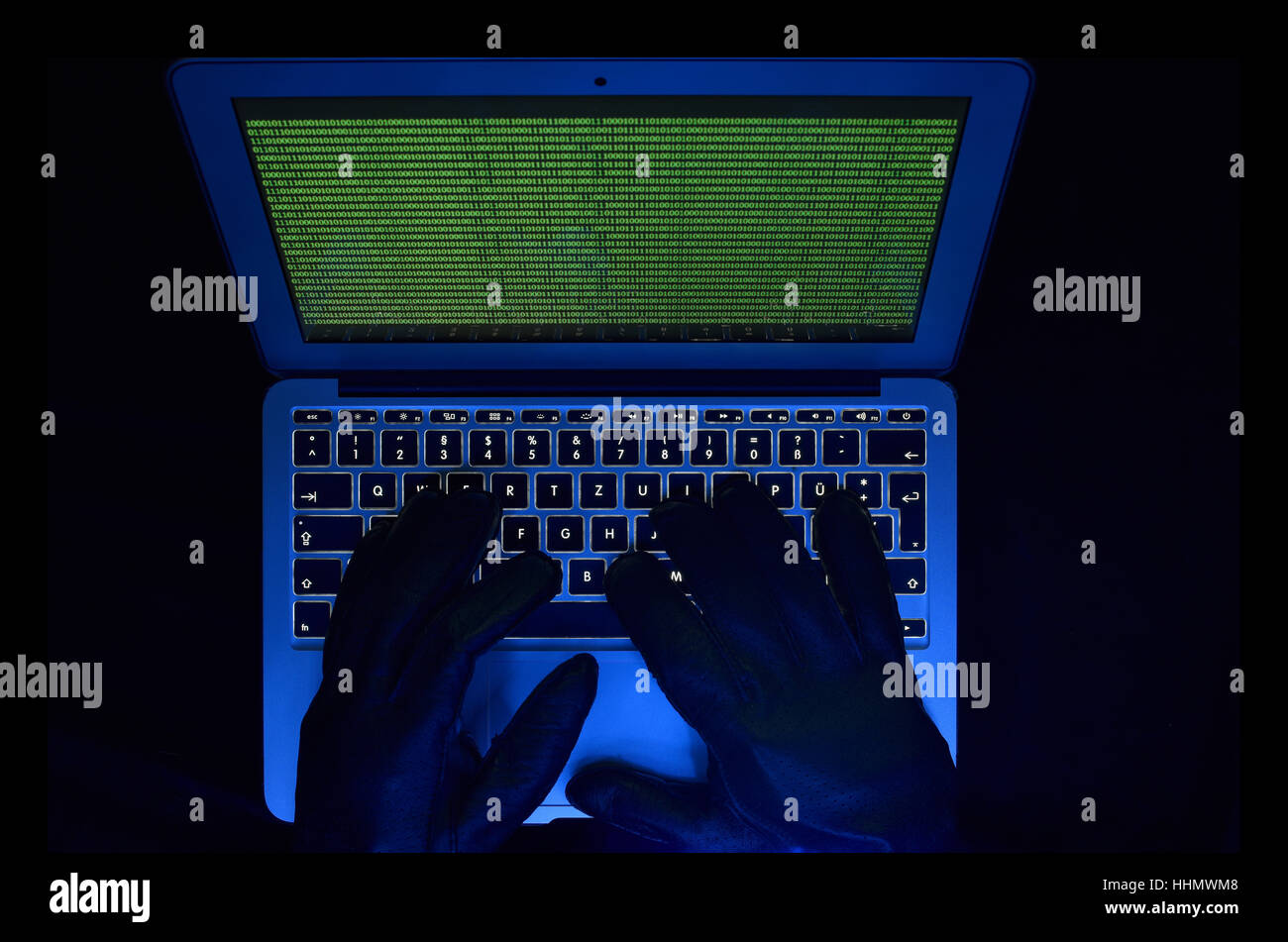 Laptop, computer hacking, symbolic image, cybercrime, data protection Stock Photo
