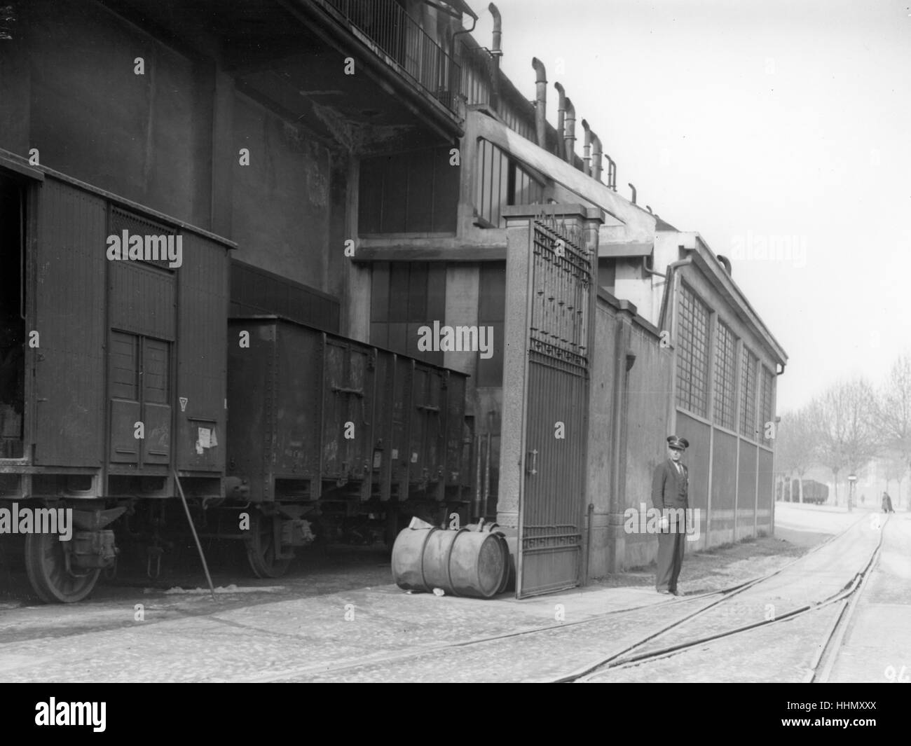 1930-1940. Vintages photos of Fiat Big Motors factory , fabbrica Grandi Motori in Torino, Italy. Stock Photo