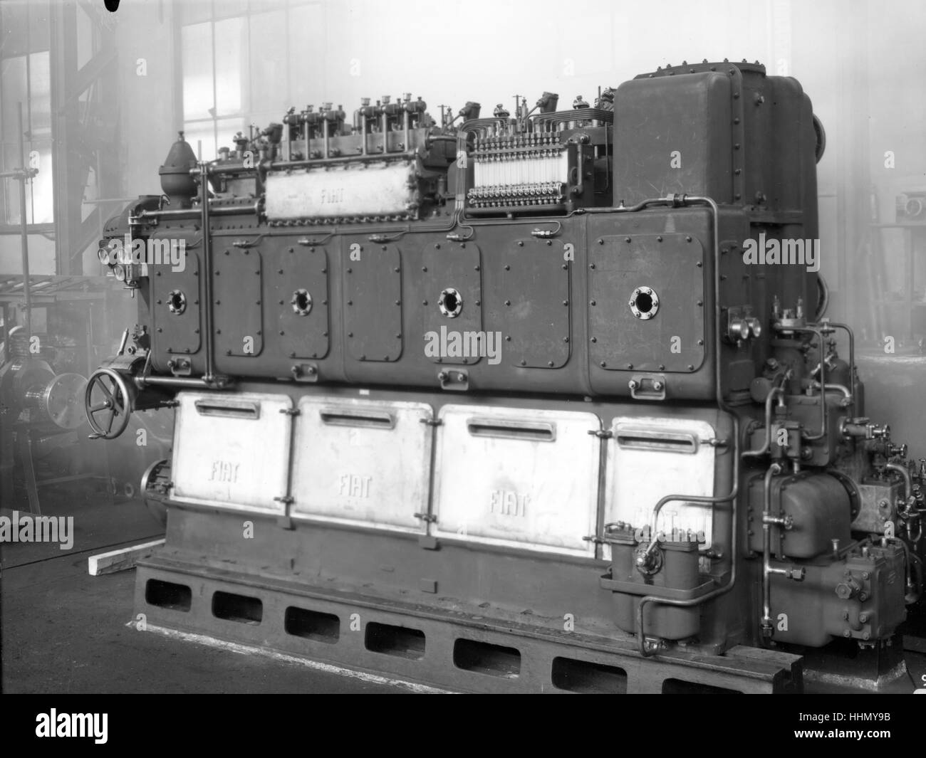1930 40. Fiat Ansaldo machine. Motors components Stock Photo