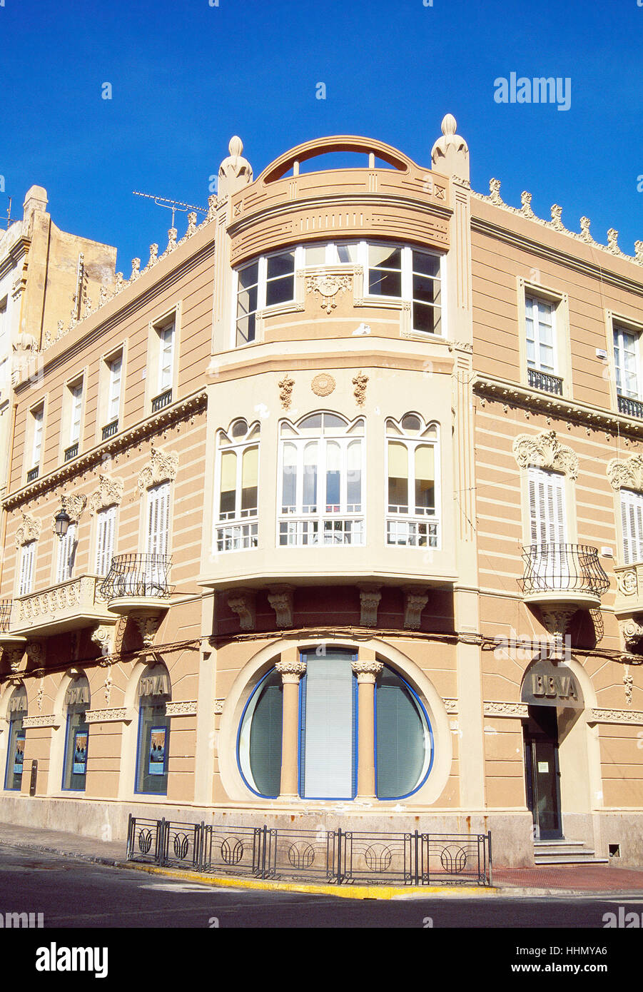 Facade of modernist building. Melilla, Spain. Stock Photo